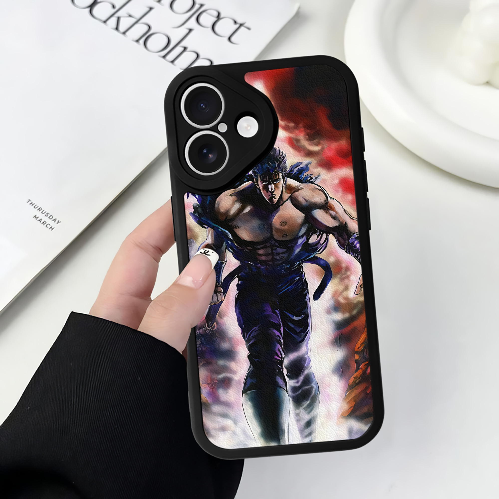 （画像用） 北斗の拳 Fist of the North Star 【iPhone 16シリーズ対応】シリコンスマホケース（レザー調） 材質：シリコン